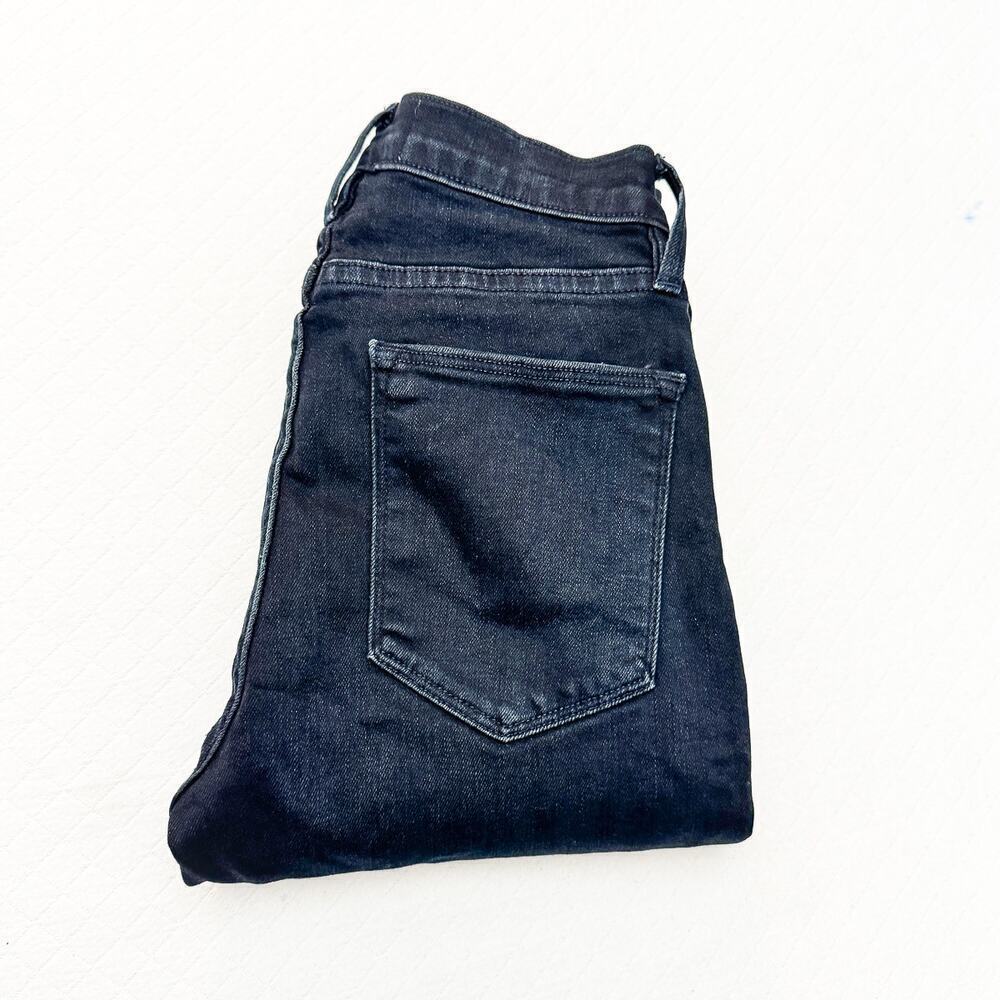 Frame Le High Skinny Portofino Black Indigo Ripped Denim Jeans Size 25